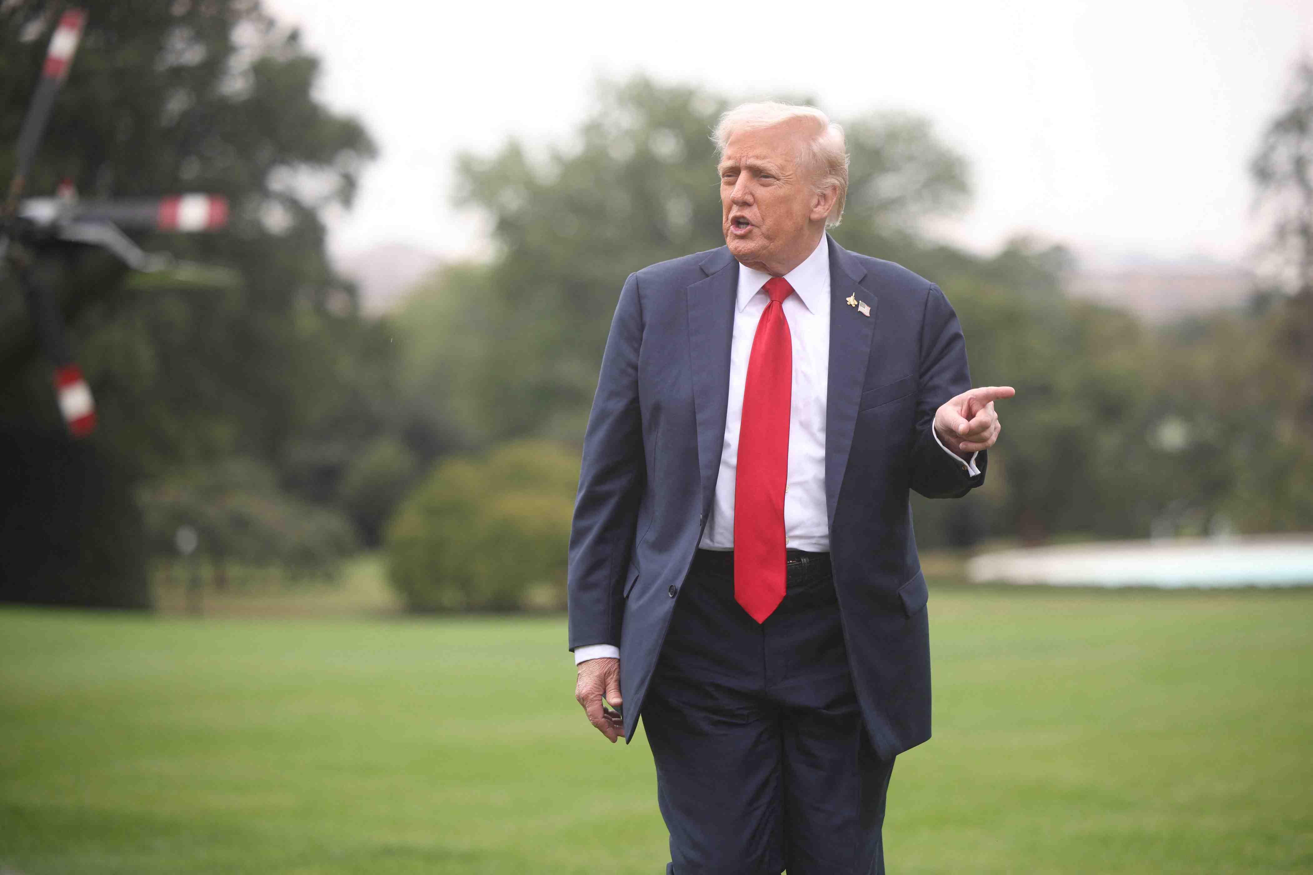 President Donald Trump is pictured on the South Lawn of the White House on Sept. 30.