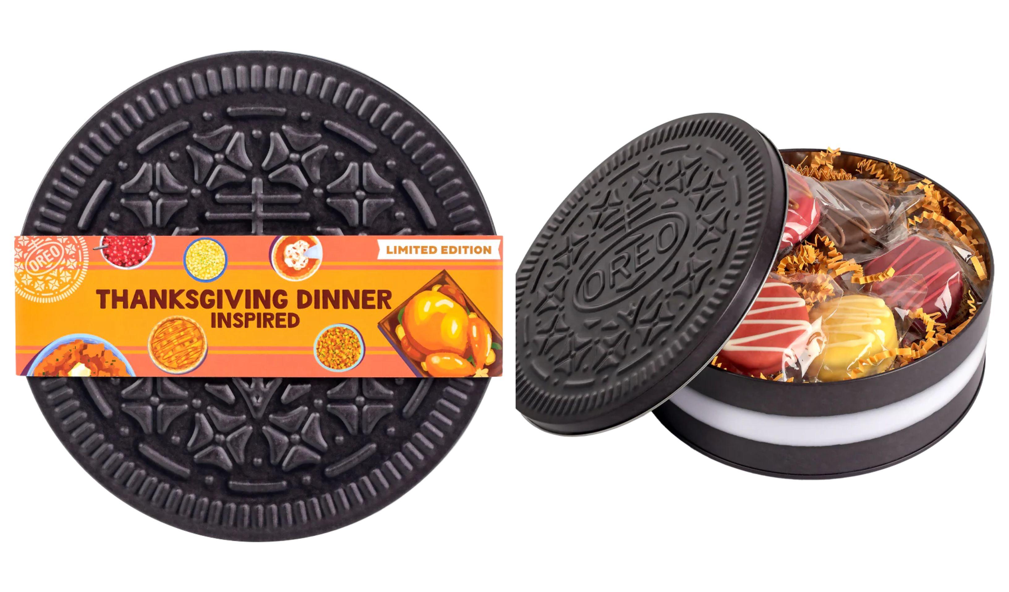 The new Thanksgiving Dinner Inspired cookie tin from OREO.