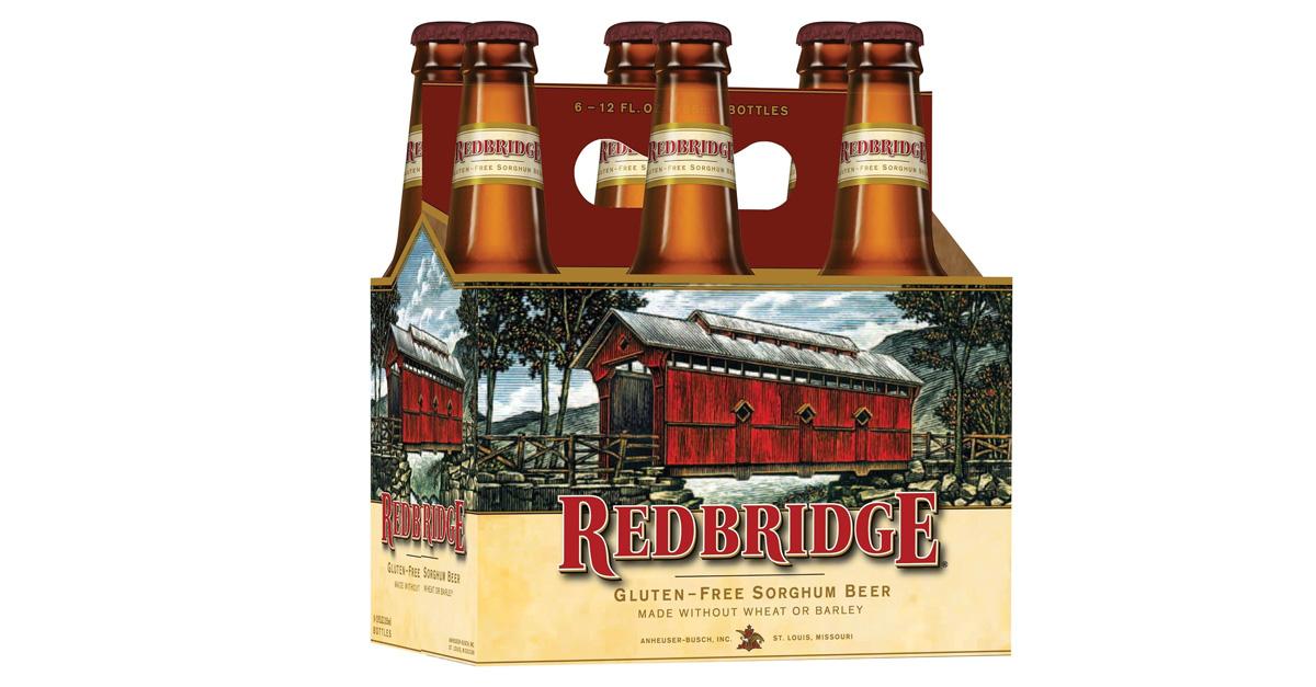 Redbridge Sorghum Beer six pack in packaging with farmhouse