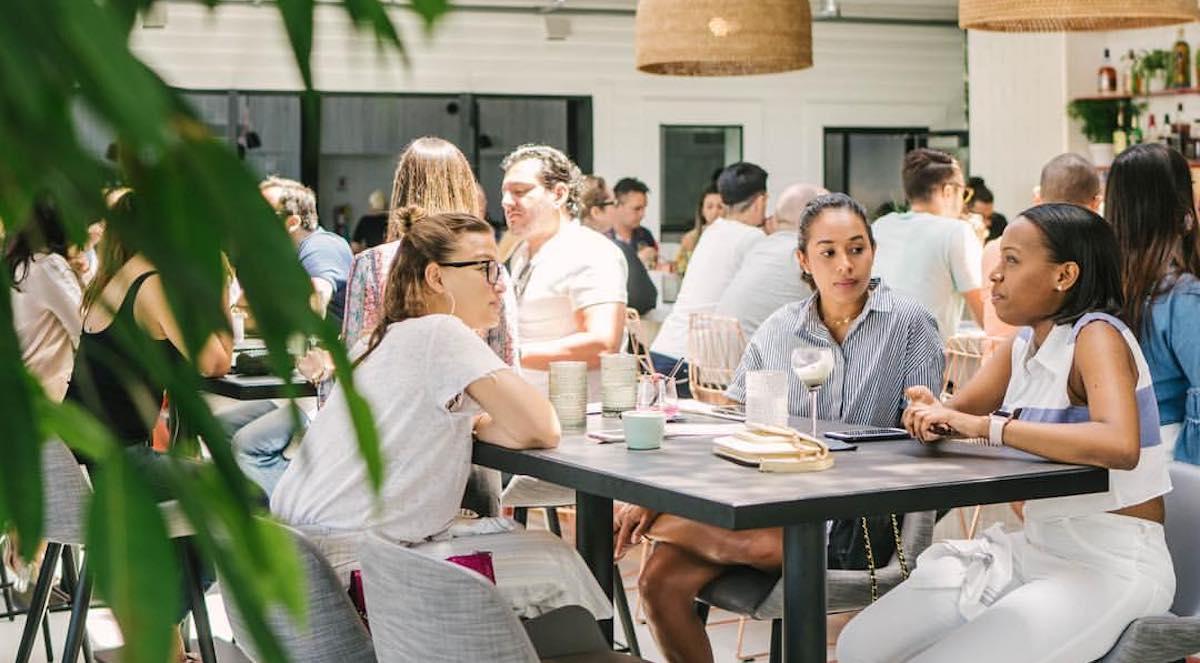 People eating vegan food at Planta South Beach