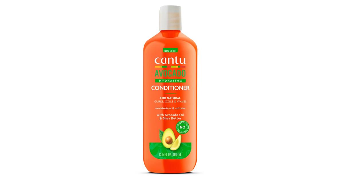 Cantu conditioner in an orange bottle