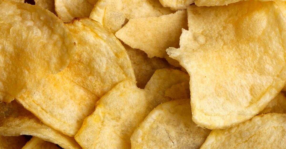 Close-up photograph of potato chips.