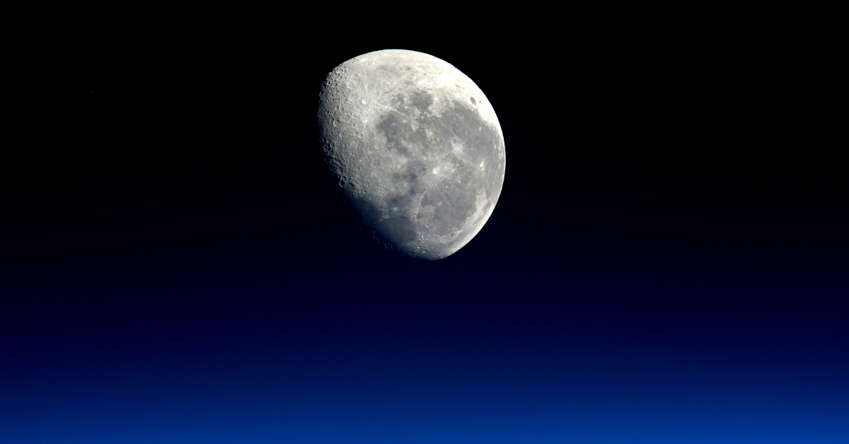 A closeup of the moon