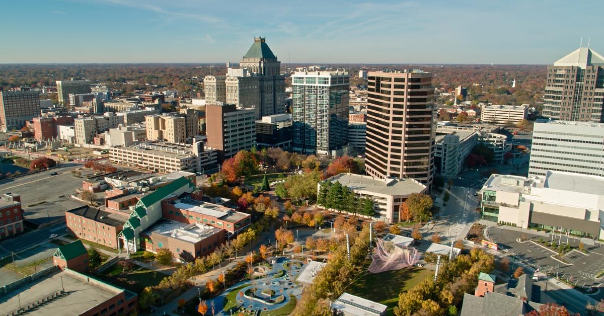 Aerial photo of Downtown Greensboro, North Carolina