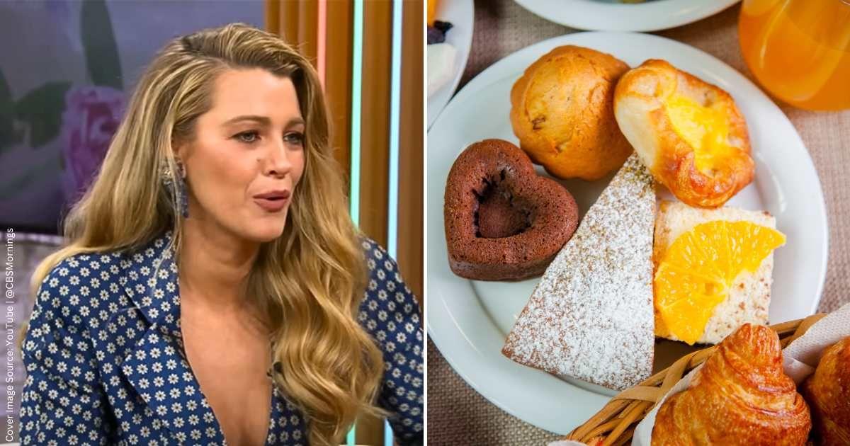 (L) Blake Lively in an interview with CBS (Cover Image Source: YouTube | @CBSMornings) | (R) Pastries on a plate. (Representative Cover Image Source: Freepik | 8photo)