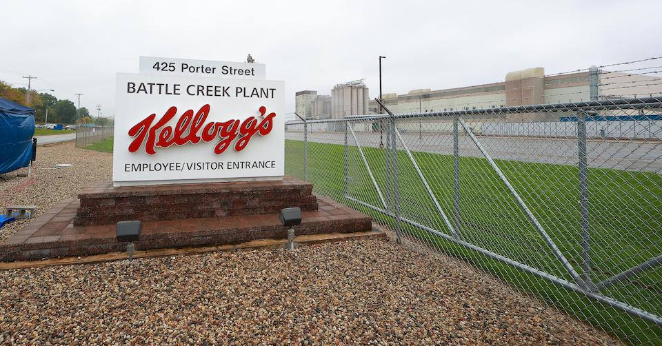 The Kellogg's Cereal Plant on 425 Porter Street on October 7, 2021 in Battle Creek, Mich.