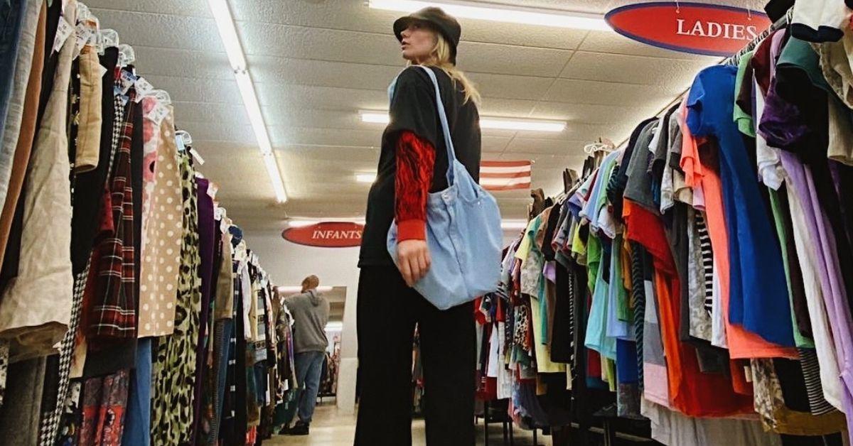 A woman shopping. 