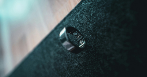 A closeup of the inside of an Oura ring