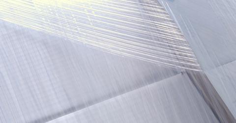 Plastic wrap on a table.