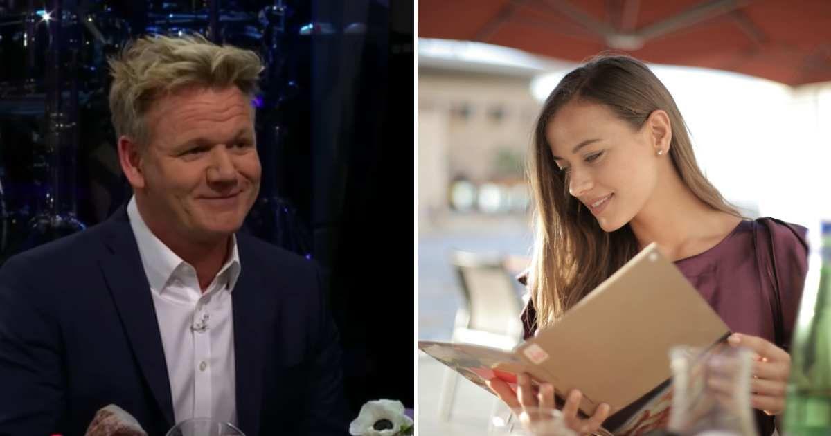 (L) Chef Gordon Ramsay at the Late Late Show With James Corden. (Cover Image Source: YouTube | @TheLateLateShow). (R) Woman reading a restaurant menu. (Representative Cover Image Source: Pexels | Andrea Piacquadio)
