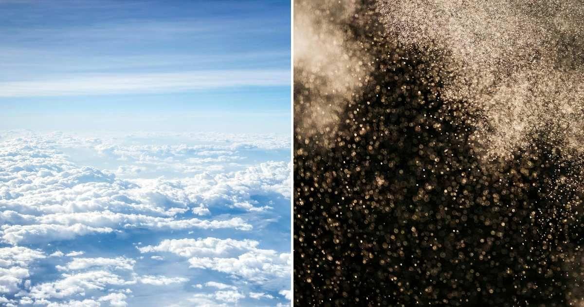(L) A view of Earth's atmosphere from the top. (R) Diamond particles ejected into the air. (Representative Cover Image Source: Pexels | (L) Pixabay, (R) Cottonbro studio)
