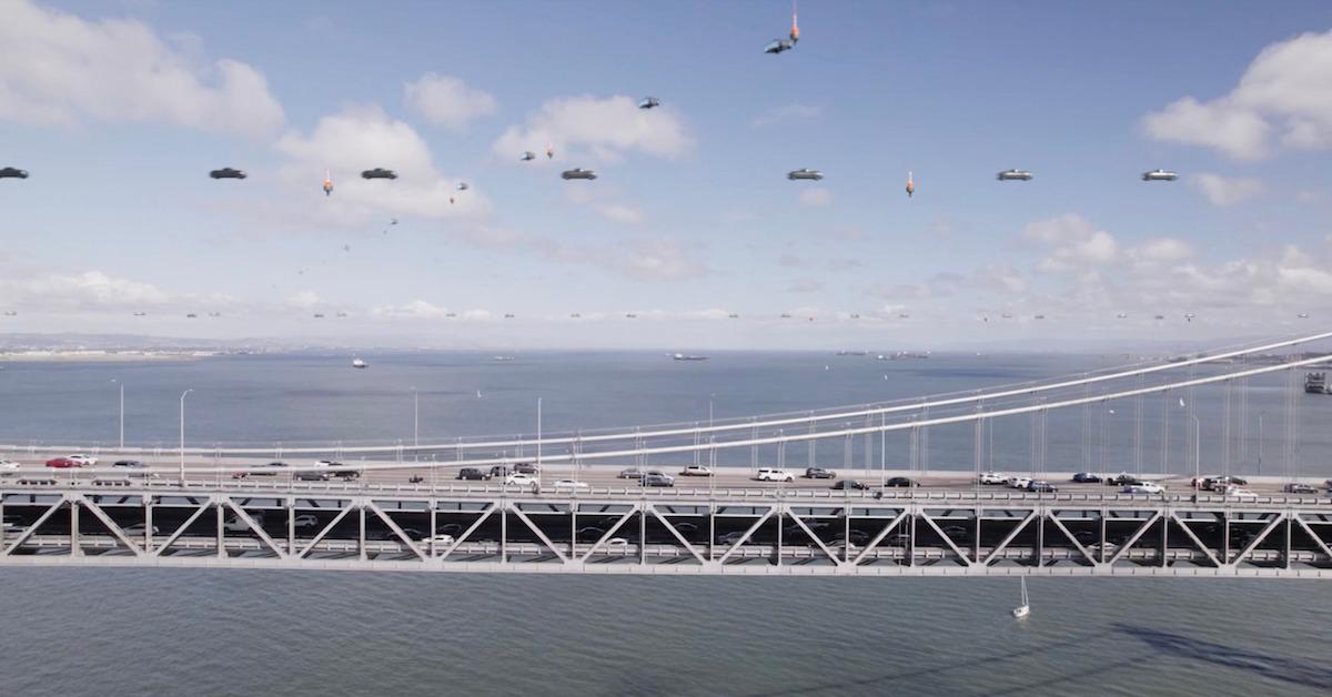 Highway in the sky over bridge