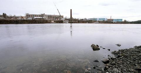 View of GE plant across part of the Hudson River