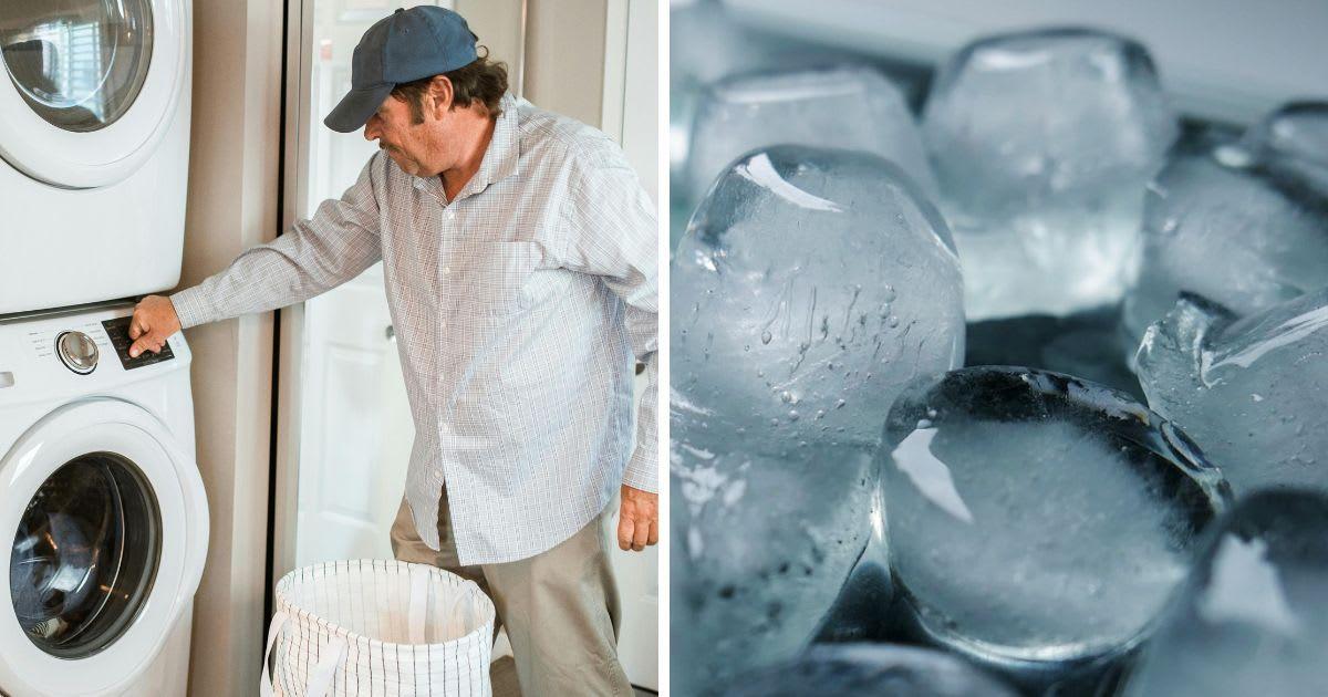 (L) Man trying to start the machine to dry his clothes; (R) Melting ice cubes scattered (Representative Cover Image Source: (L) Pexels | RDNE Stock project, (R) Pixabay | günter)