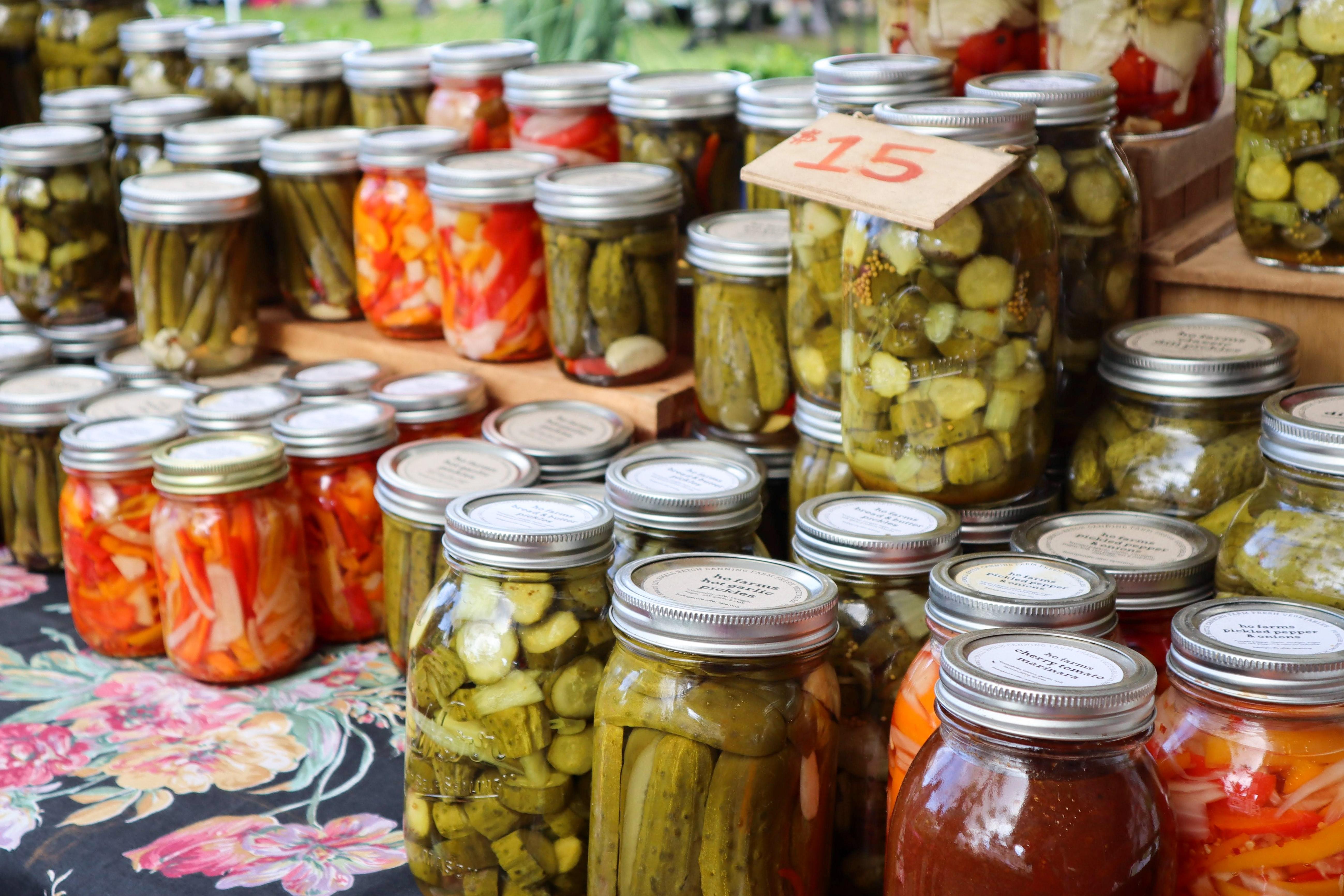 Fermented foods in jars