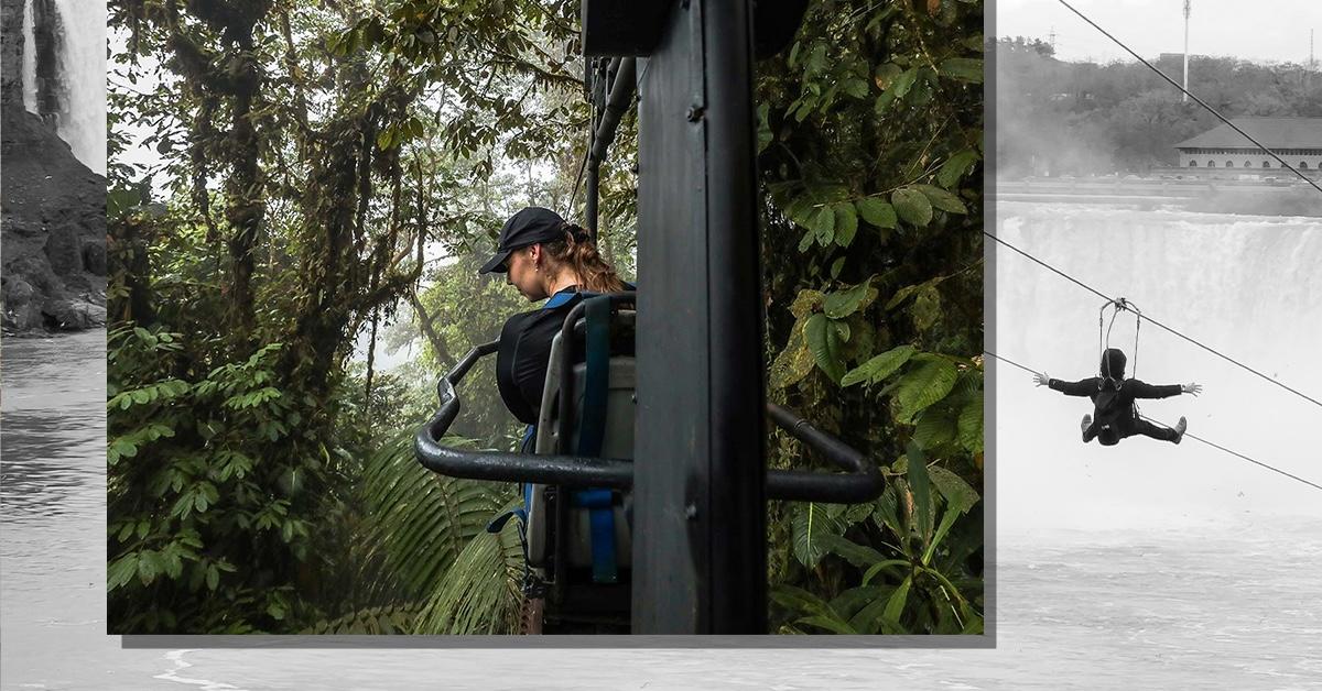 woman on zipline