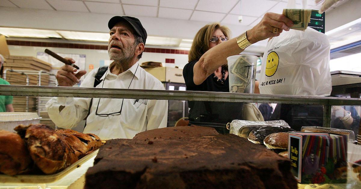 Customers in a kosher bakery