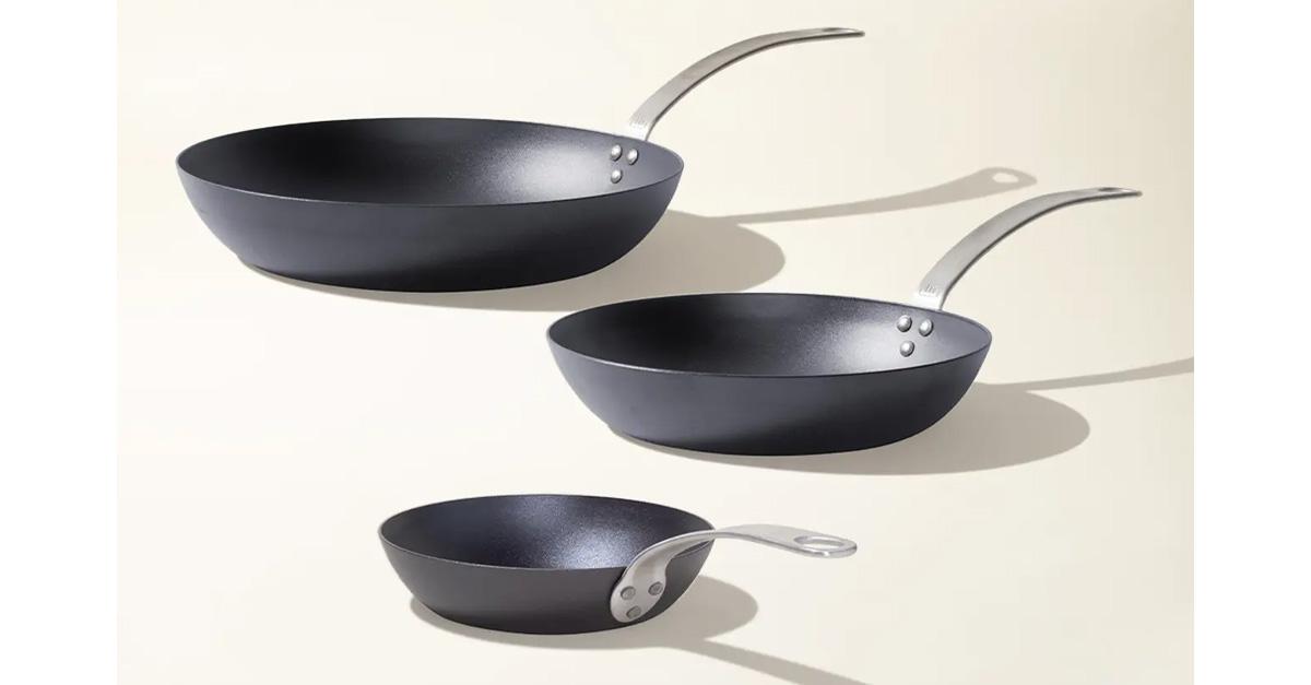 carbon steel three-piece frying pan set 