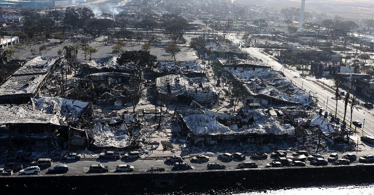 The devastation from the Lahaina wildfire. 