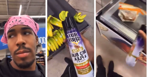 Wolfie Kahletti filmed himself spraying bug spray onto food inside a Walmart