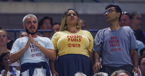 Three climate activists disrupt US Open tennis tournament.