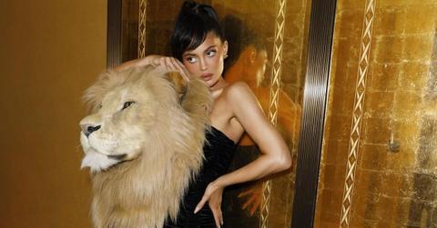 Kylie Jenner With Lion Head for Schiaparelli