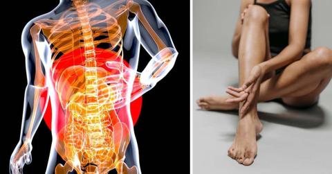 (L) Illustration graphic depicting the human digestive system. (R) A woman brushes her leg. (Representative Cover Image Source: (L) Pixabay | Julien Tromeur, (R) Pexels | Rocketmanu Team)