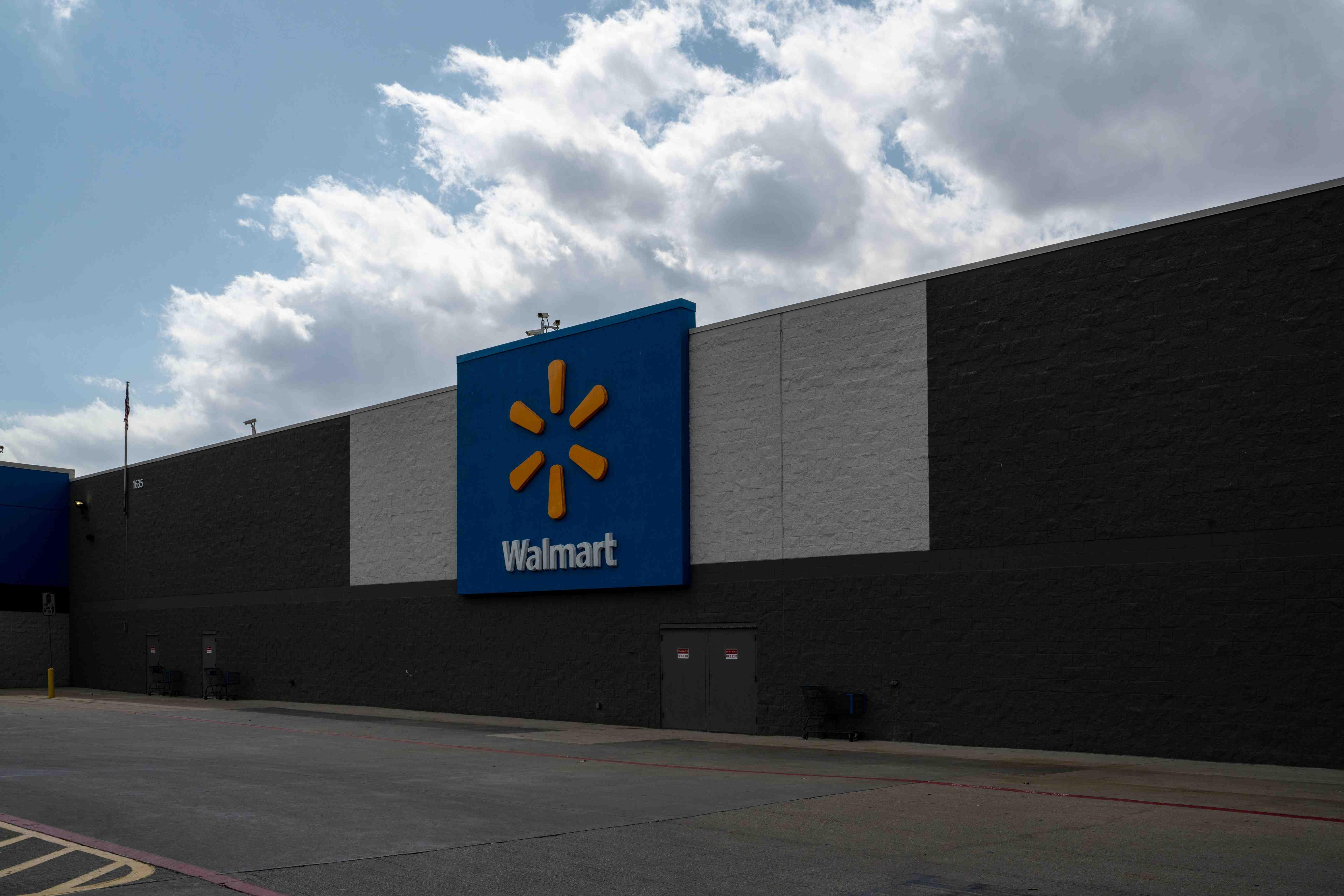 The exterior of a Walmart building is pictured.