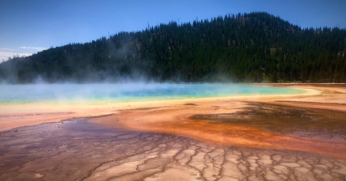 View of the Grand Prismatic Spring at Yellowstone National Park