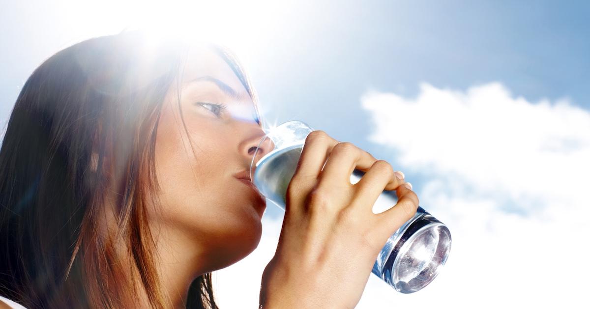 Woman drinking water