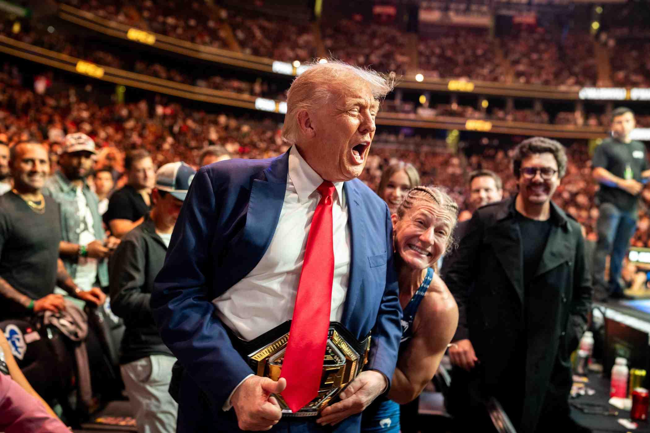 President Donald Trump Attends UFC 316 Fight Night in New Jersey on June 7, 2025.