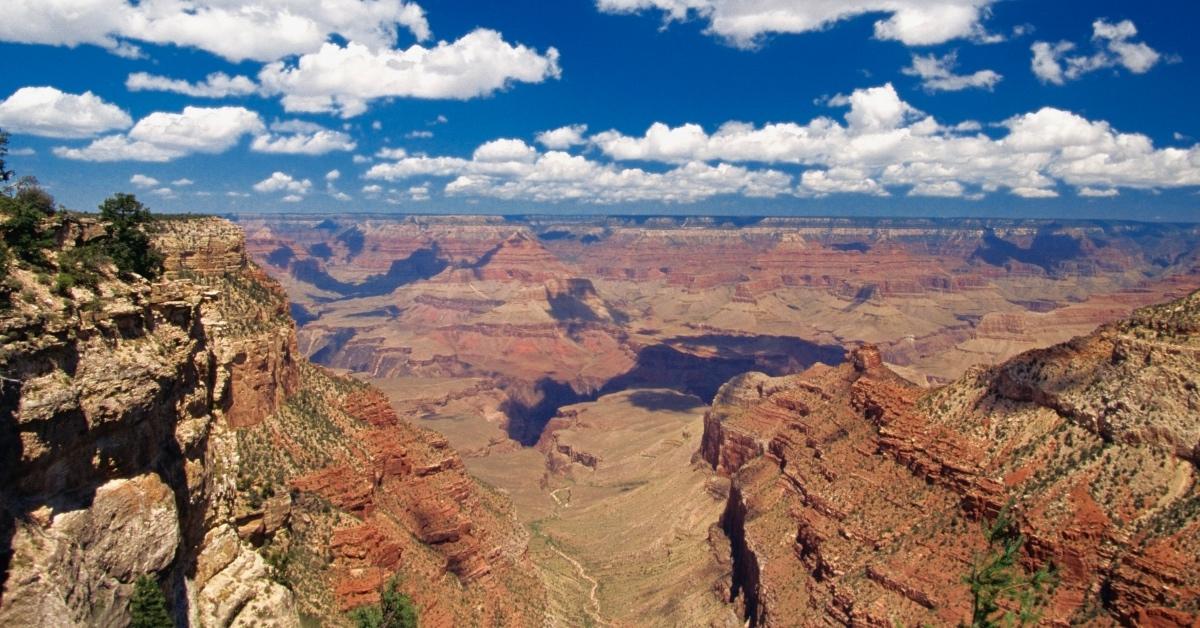 Arial photograph of the Grand Canyon. 