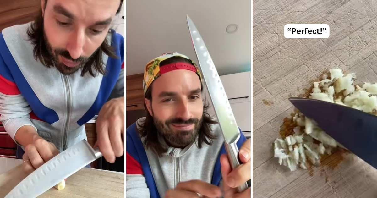 Chef shares a surprisingly simple garlic chopping trick (Cover Image Source: TikTok | @carl.is.cooking)