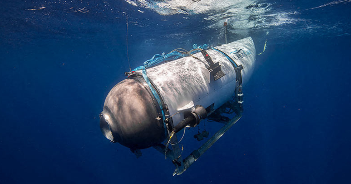 Titian Submersible begins to make its dive down to the Titanic