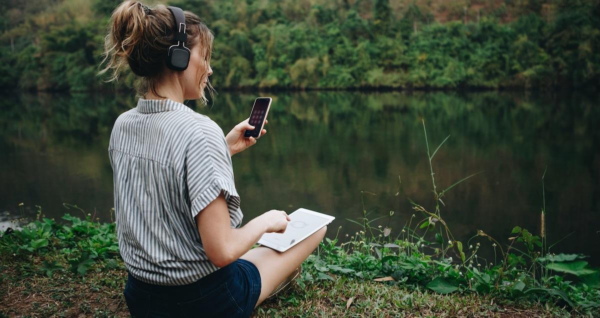 woman sitting in nature