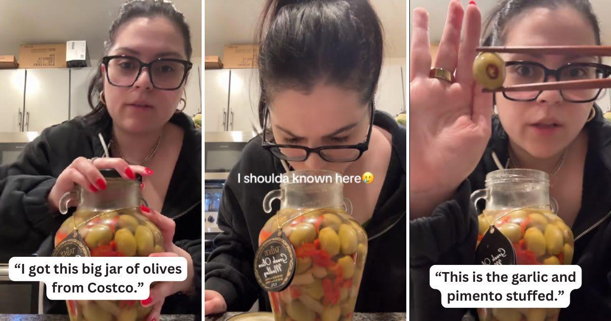 A Costco shopper had a disappointing experience tasting olives. (Cover Image Source: TikTok | @maisonisabella)