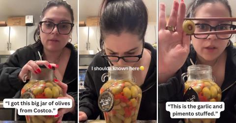 A Costco shopper had a disappointing experience tasting olives. (Cover Image Source: TikTok | @maisonisabella)