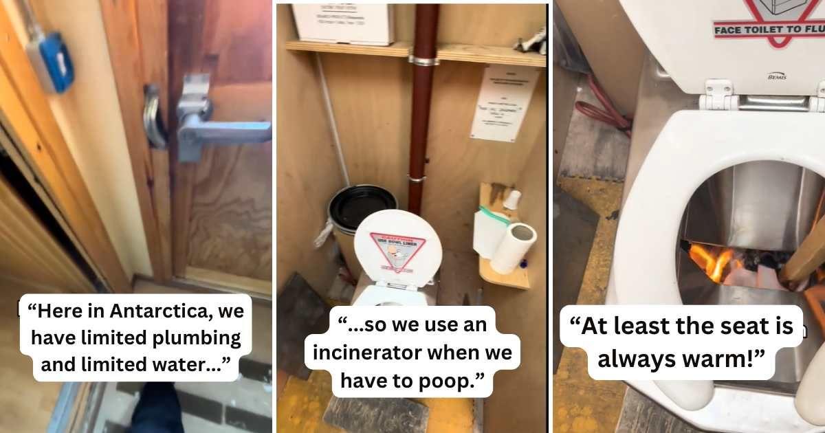 A researcher working in Antarctica explains how they use an 'incinerator toilet' to stay relieved with a limited supply of water (Cover Image Source: TikTok | @uofr_icecores)