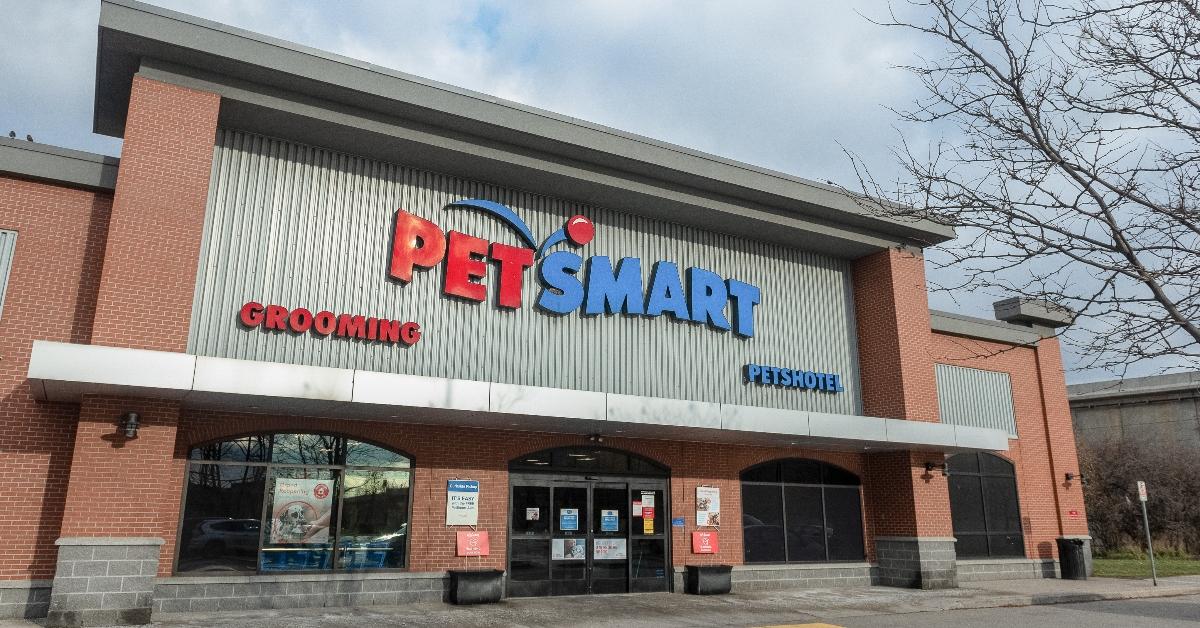 The outside of a PetSmart store. 