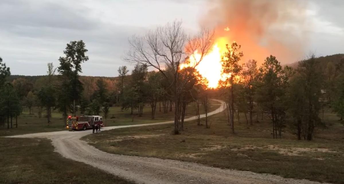 flames seen from a pipeline rupture