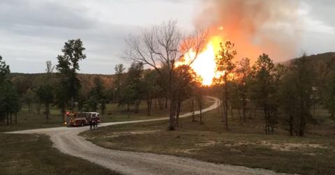 flames seen from a pipeline rupture