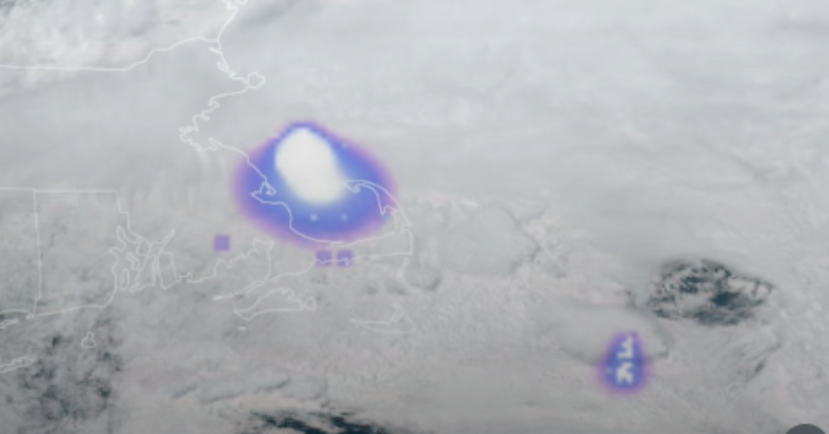 A satellite map shows heat signals
