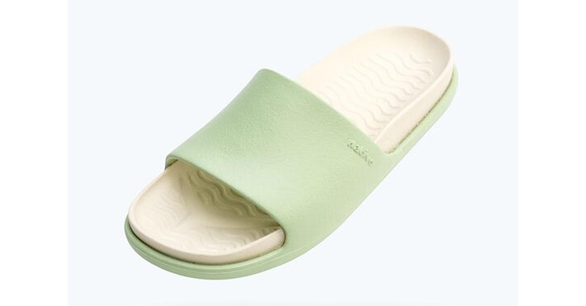 mint green waterproof beach slides