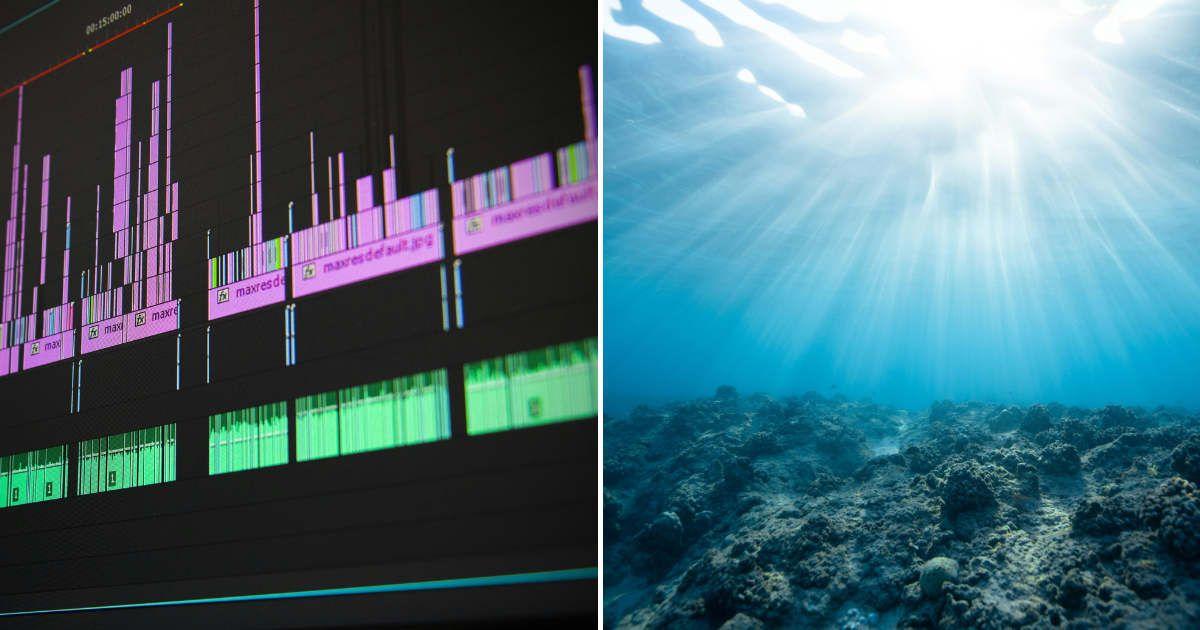 (L) Image of a sound wave. (R) Sunlight seeps in through the water deep into the sea. (Representative Cover Image Source: Pexels | (L) Pixabay, (R) Jeremy Bishop)