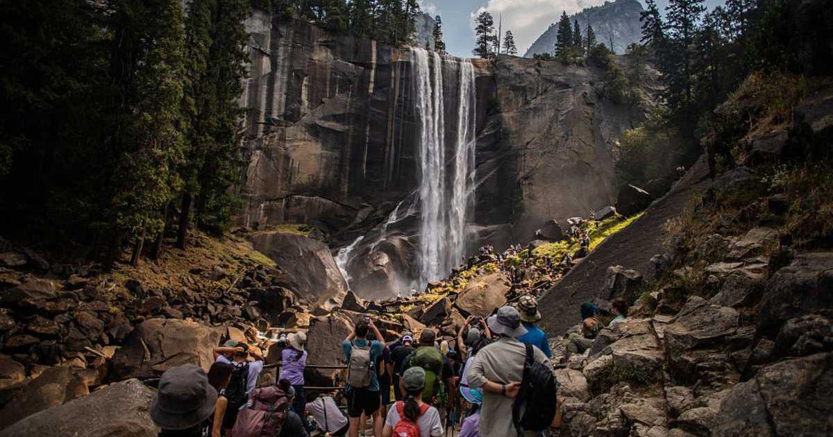 Visitors at Vernal Falls in Yosemite National Park on August 31, 2025. (Representative Cover Image Source: Getty Images | Apu Gomes)