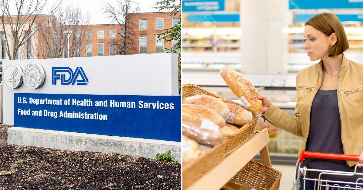 (L) The U.S. Food and Drug Administration office logo; (R) A person buying cornbread in the supermarket. (Representative Cover Image Source: Getty Images | (L) JHVEPhotos; (R) 97)