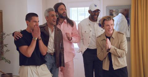 Antoni Porowski, Tan France, Jonathan Van Ness, Karamo Brown, and Jeremiah Brent stand together