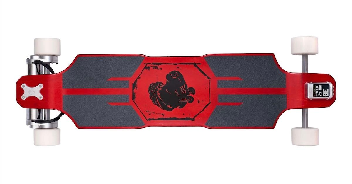 Red Defiant Board Society electric skateboard product shot