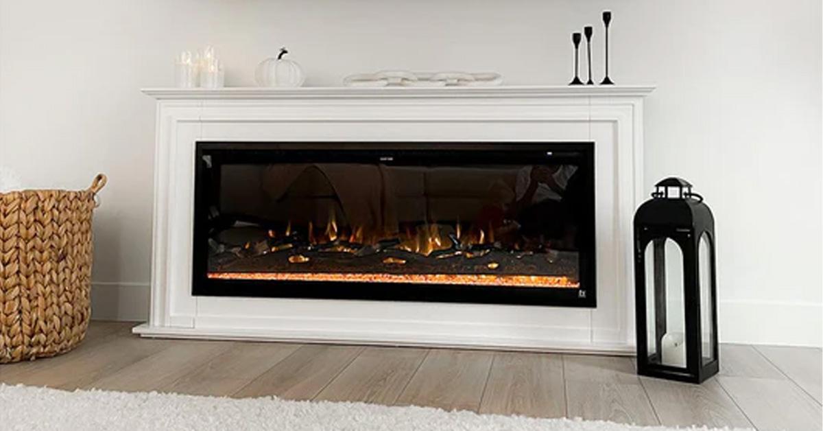 electric fireplace insert with white mantel