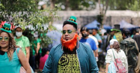 A man dresses as an elf during Saint Patrick's day in Mexico City
